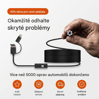 Vodotendoskopická kamera — Zkontrolujte úzké prostory bez nutnosti cokoliv rozebírat