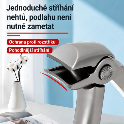 Lékařsky navržené kleštičky na nehty doporučené podiatry – stačí jemný stisk pro snadné zastřižení i silných a tvrdých nehtů.