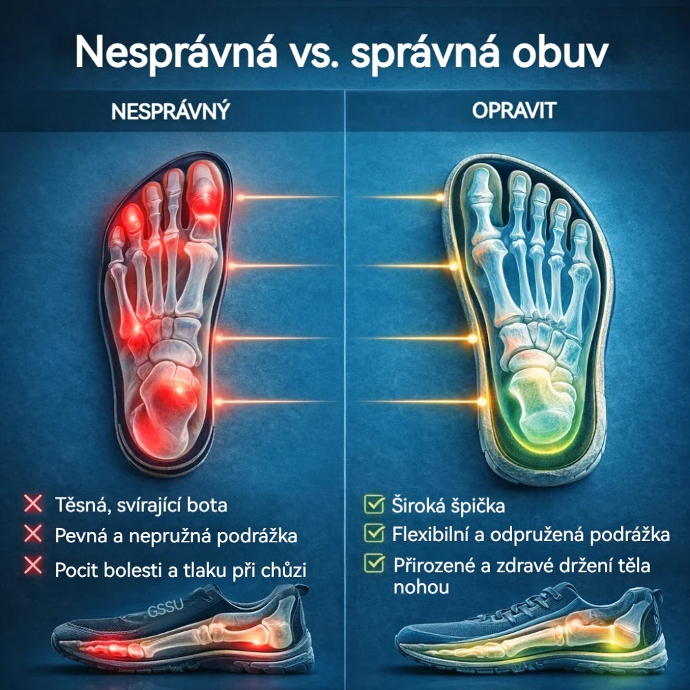 🔥 50% sleva | ortopedická obuv Corvolla® | Poskytuje oporu klenby, zmírňuje bolest a usnadňuje chůzi | Vhodná pro muže i ženy.