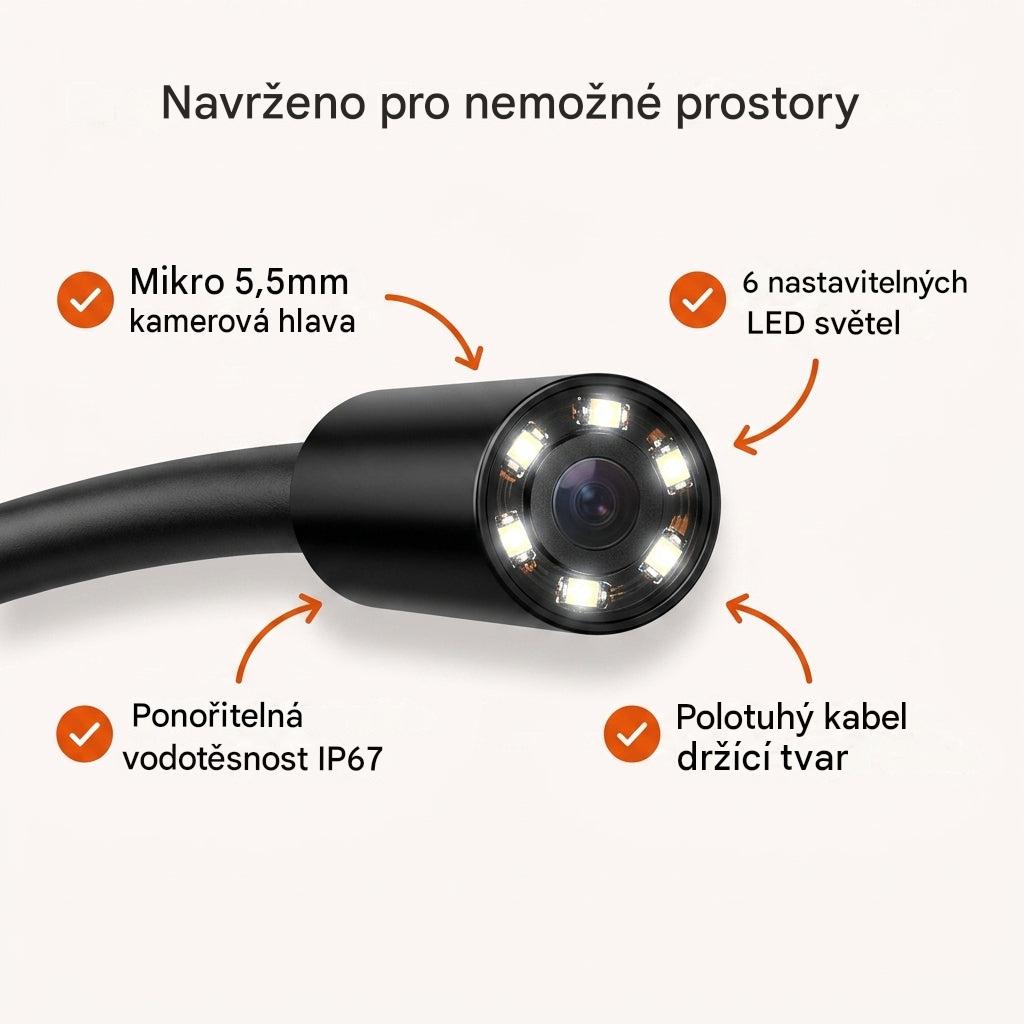 Vodotendoskopická kamera — Zkontrolujte úzké prostory bez nutnosti cokoliv rozebírat