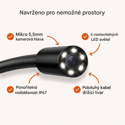 Vodotendoskopická kamera — Zkontrolujte úzké prostory bez nutnosti cokoliv rozebírat