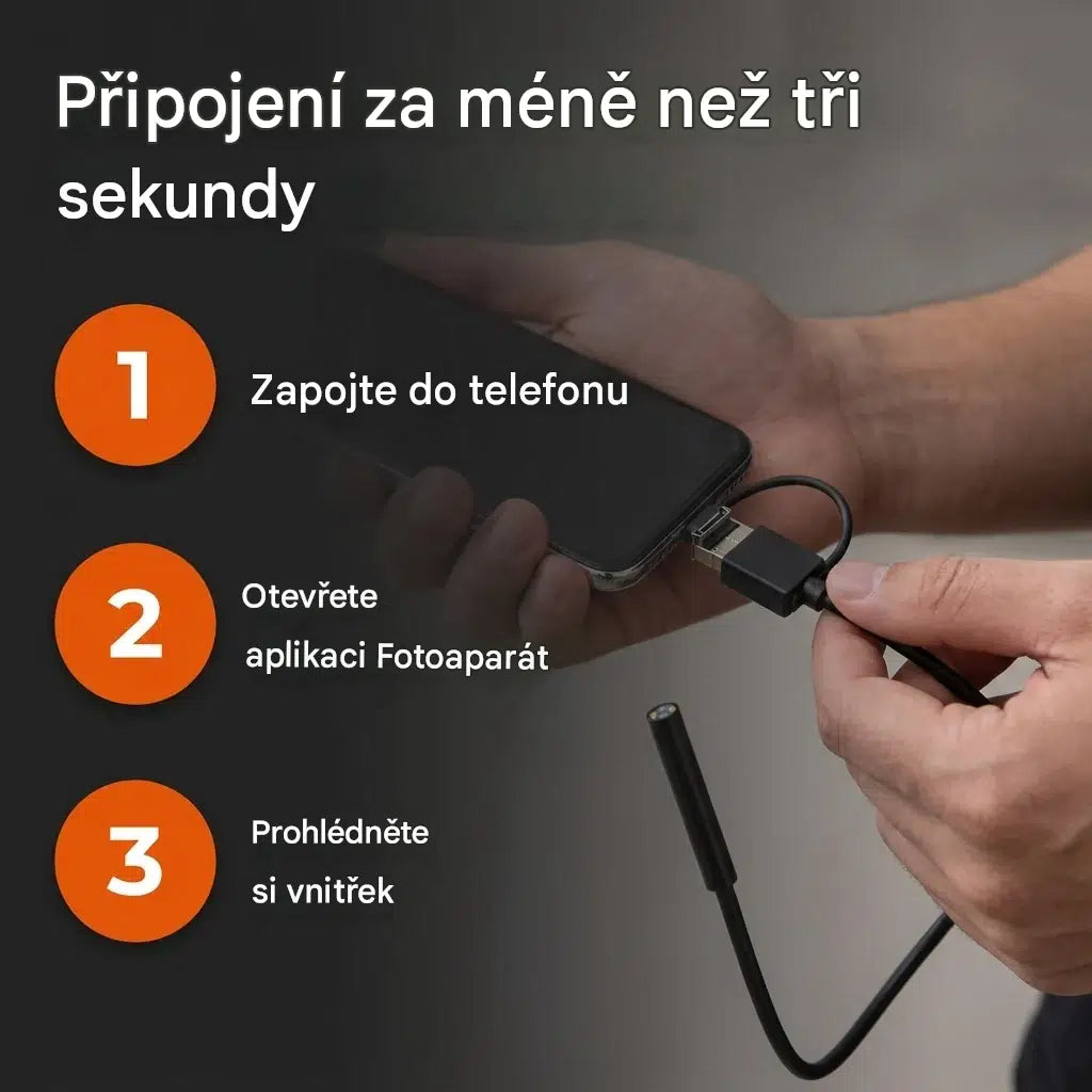 Vodotendoskopická kamera — Zkontrolujte úzké prostory bez nutnosti cokoliv rozebírat